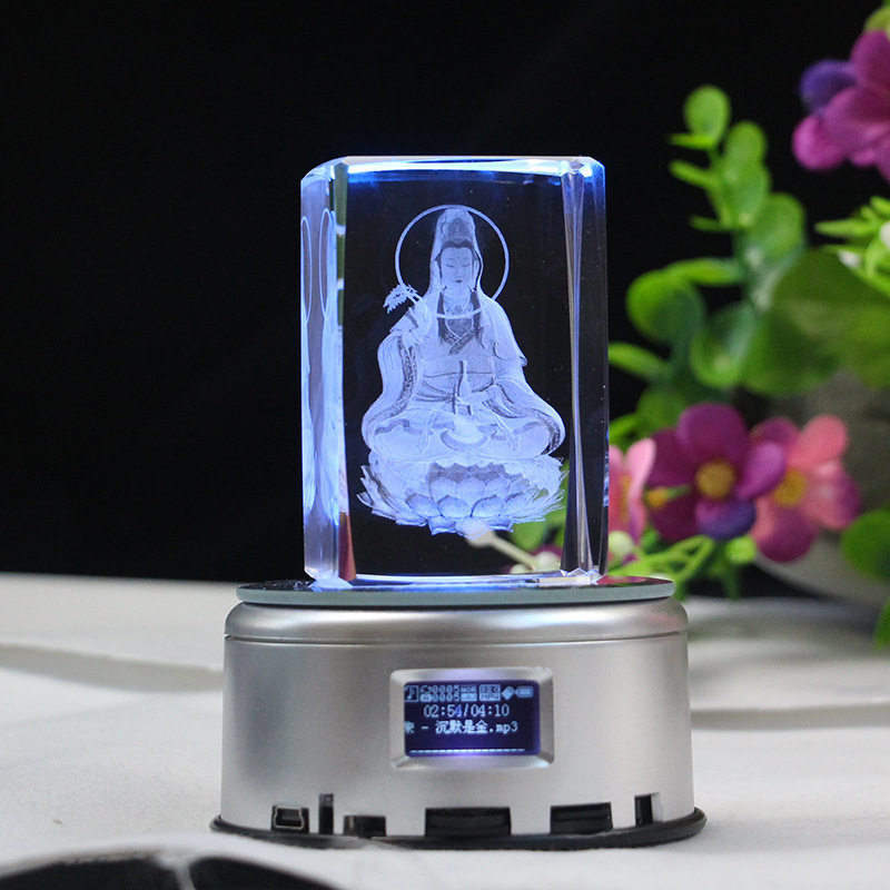 3D水晶内雕观音菩萨佛像阿弥陀佛地藏王菩萨释迦摩尼佛像diy摆件