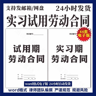 2026公司员工试用期劳动合同模板应届大学生实习生试用协议书范本