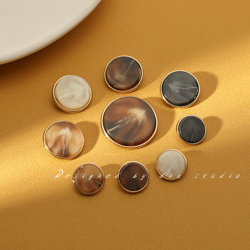 时尚树脂花纹纽扣金属组合扣子女西服开衫毛衣风衣大衣扣圆形钮扣