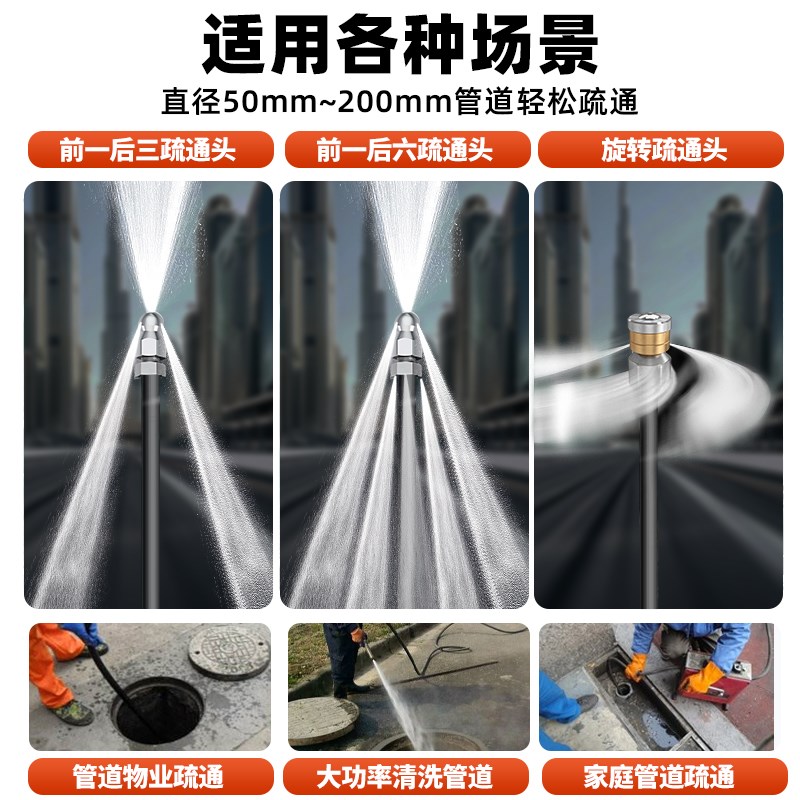 优选机电动c220v商用高压清洗水枪家用下水道管道疏通增压洗车水.