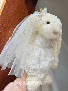 仅娃衣 邦尼兔巴塞罗熊巴纳布斯猪婚纱头纱蕾丝纱裙压床娃娃衣服