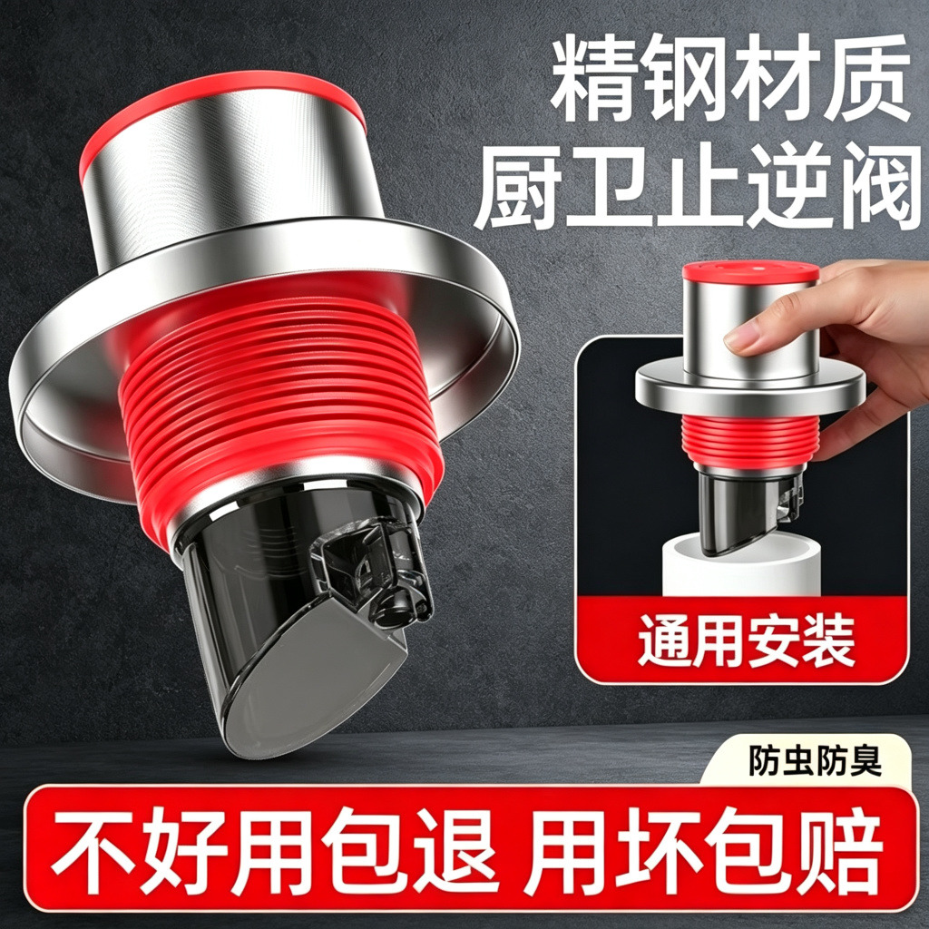 洗手盆下水管防返臭密封神器厨房止逆阀地漏排水封口密封塞圈配件