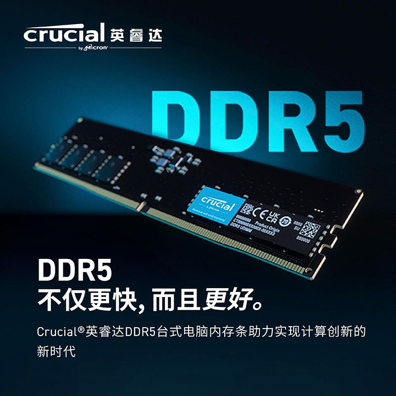 Crucial DDR5 8GB 4800/5600 MHz Masaüstü Yaddaş Modulu