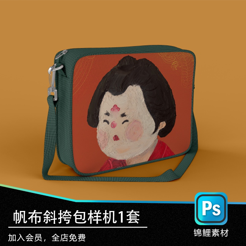 单肩背包腰包样机vi毕业设计作业贴图psd样机效果图
