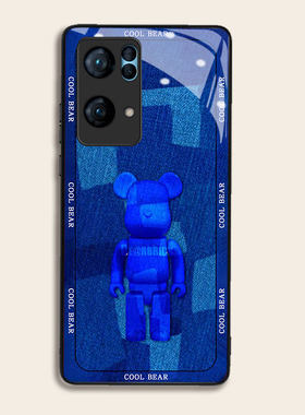 布底小熊适用OPPOreno7pro+手机壳6/5硅胶96findR17钢化玻璃a7292