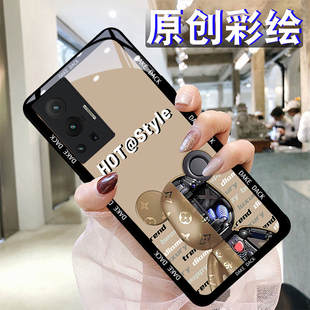 英文机械熊适用vivox80pro手机壳70+/60iQOO9/8/7钢化玻璃s15pro