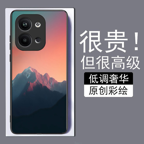 风景远山适用opporeno9手机壳8pro+真我A976K10X新款7se钢化玻璃a73全包72防摔A57A1pro保护套r17简约GTneo