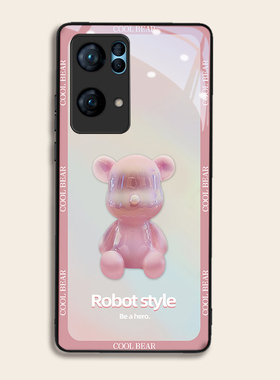 果冻小熊适用OPPOreno7pro+手机壳6/5硅胶96findR17钢化玻璃a7293