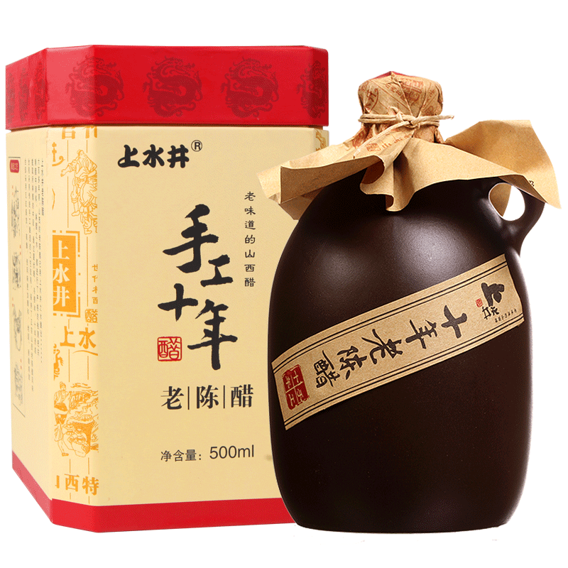 上水井山西特产十年老陈醋礼盒山西醋上水井10年坛装老陈醋500ml