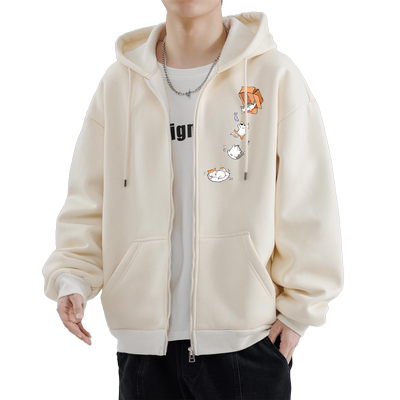 开衫连帽卫衣男款春秋冬季新款