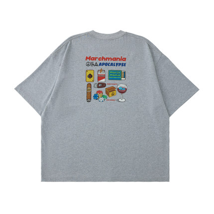 MARCHMANIA 26SS 夏季新款宽松休闲日常百搭趣味280G扑克印花短袖