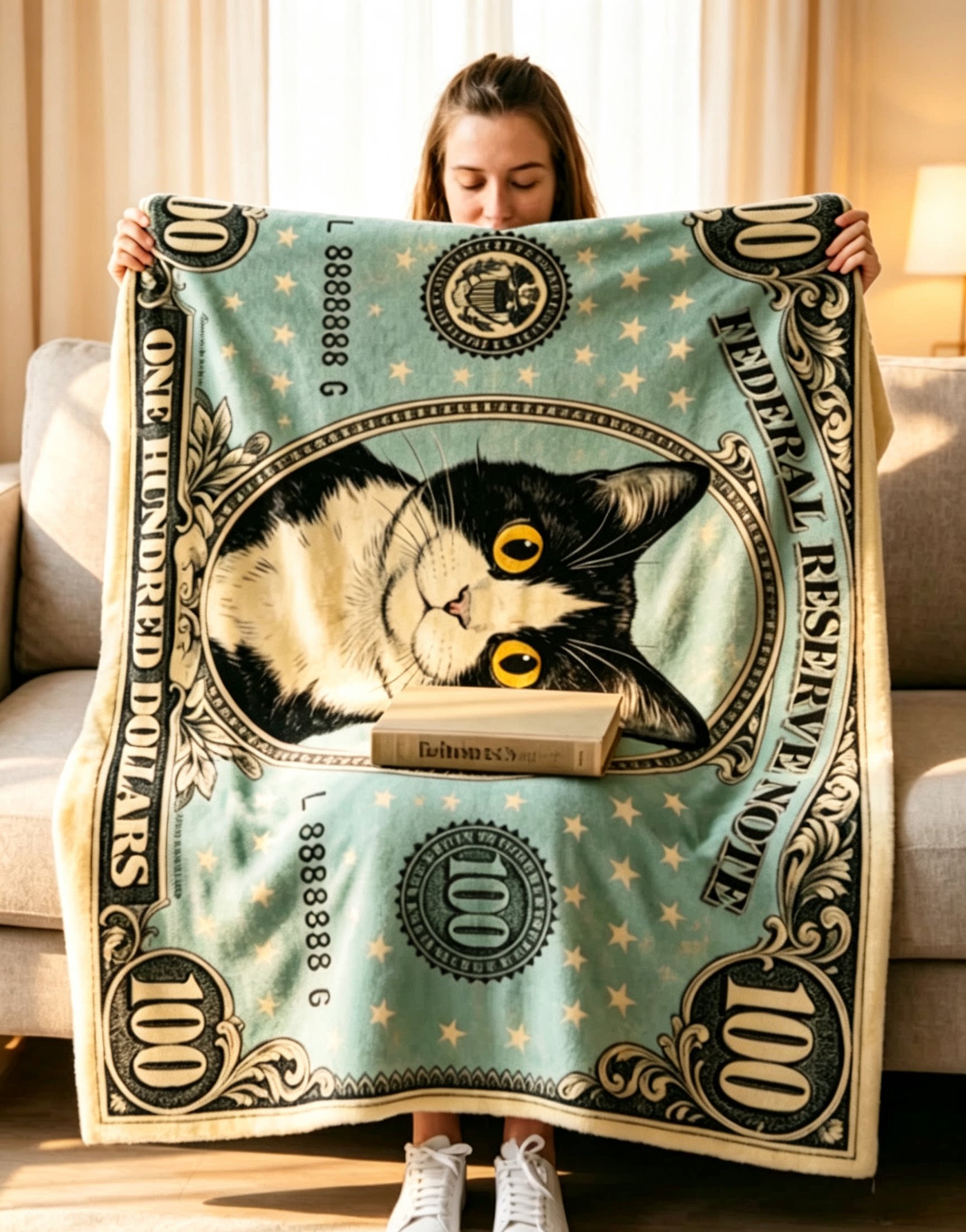 新款百万美金猫咪法兰绒毛毯盖毯午休毯午睡可机洗时尚潮流盖毯