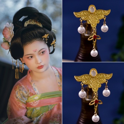 唐风抹额唐代古风汉服头饰花钿