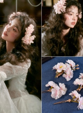 桃花边夹古风汉服超仙樱花对夹