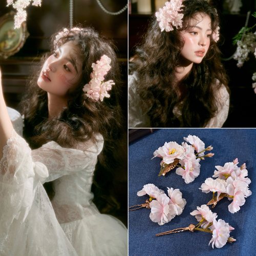 桃花边夹古风汉服超仙樱花对夹