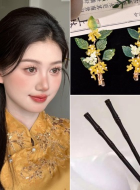 桂花头花头饰新娘结婚配饰高级感