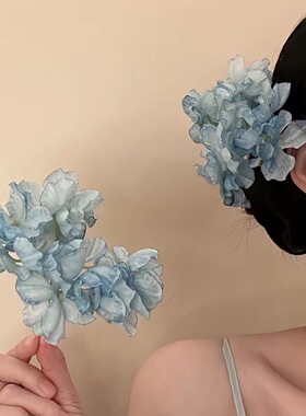 「蓝芷芳华」新中式蓝色花朵发簪女古风簪花发钗清新旗袍浅蓝发饰