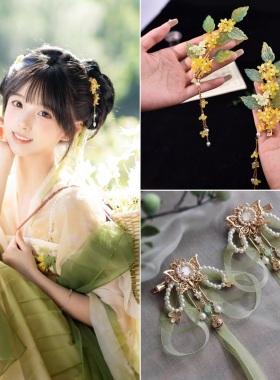 桂花国风发夹女侧边超仙夹子头饰
