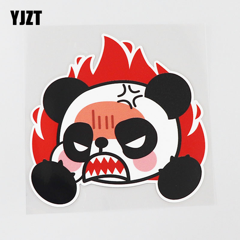 yjzt 可爱愤怒熊猫卡通汽车贴纸遮挡划痕防水改装车贴 cs0831