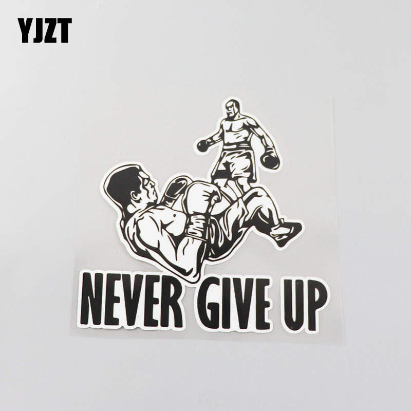 yjzt 拳击never give up永不言弃正能量个性汽车装饰贴纸 cst65
