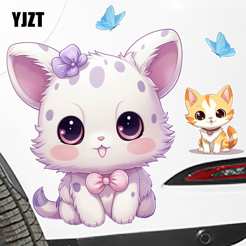 YJZT 紫色呆萌猫创意电动车装饰贴防水自粘画痕遮挡汽车贴纸,3C数码配件,USB多功能数码宝,淘宝优惠券,粉丝福利购,淘宝优惠卷
