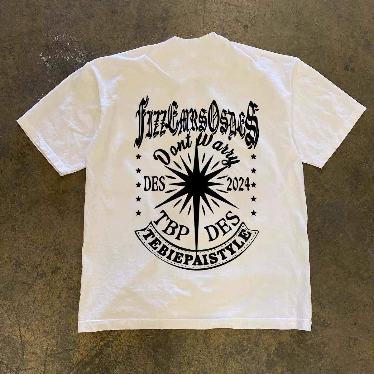 美式痞帅重磅短袖T恤青年男女款夏季ins潮牌街头宽松圆领上衣