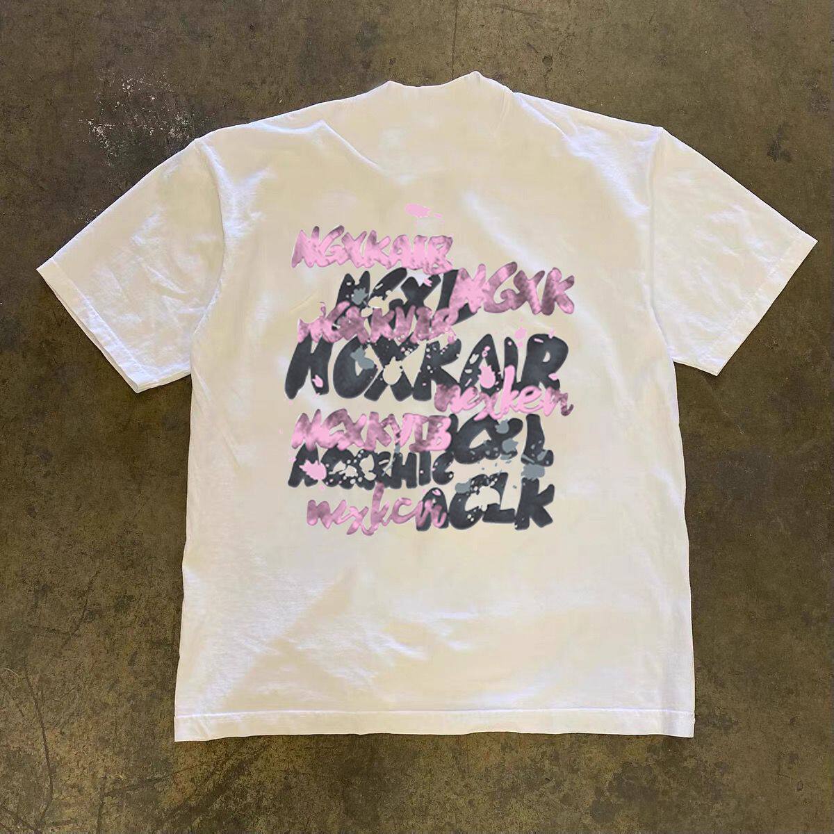 夏季国潮痞帅T恤男潮牌男装ins潮流宽松印花休闲短袖美式圆领体恤