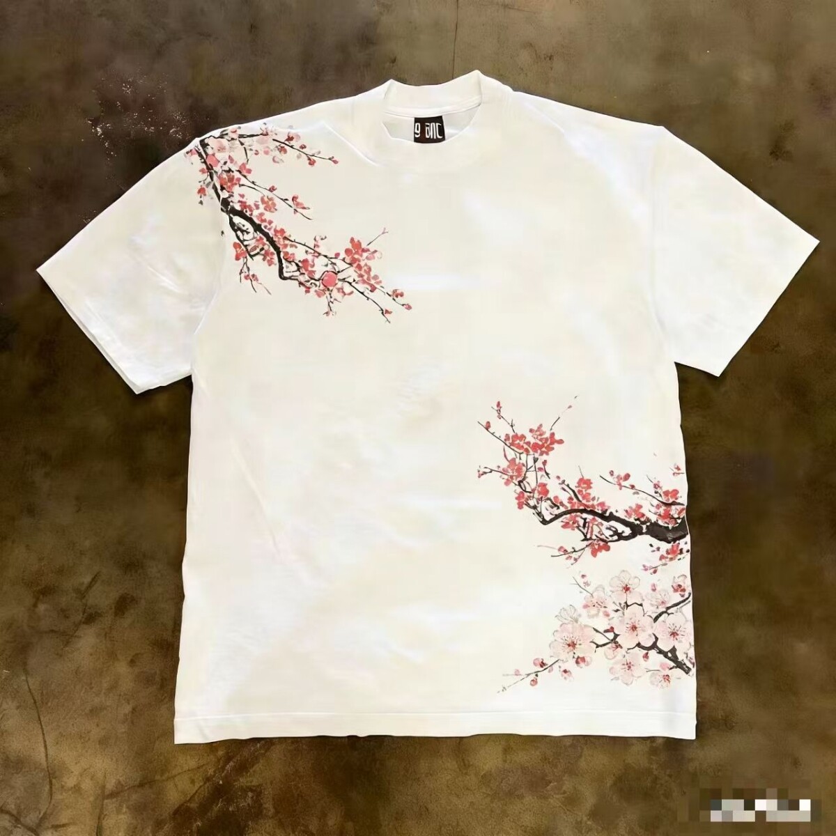 美式痞帅重磅短袖T恤男款花卉玫瑰印花夏季ins风潮牌街头圆领半袖