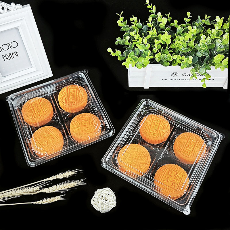 透明带盖4格100-125克中秋月饼盒