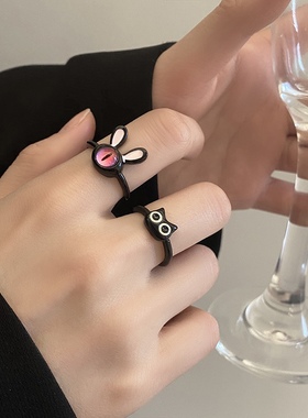 开口戒指指环小众设计情侣