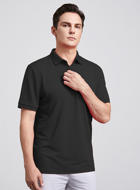 HELLEN&WOODY官方男夏新款翻领官方商务休闲短袖T恤速干