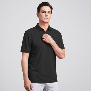 HELLEN&WOODY官方男夏新款 T恤速干 翻领官方商务休闲短袖