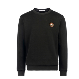 长袖 HELLEN&WOODY秋季 男士 黑色卫衣男贴章休闲时尚 套头圆领长袖