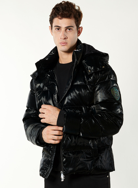 HELLEN&WOODYHW男装冬季新款款奢侈品羽绒服加厚保暖亮面防水外套