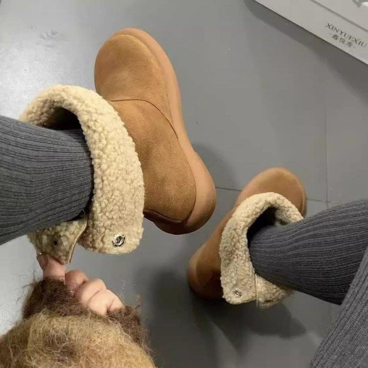 两穿加绒雪地靴女款2025冬季新款欧货时尚百搭加厚中筒靴保暖棉靴