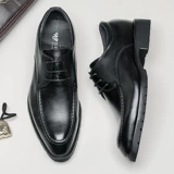 Мужской демисезонный утепленный пиджак классического кроя для отдыха для кожаной обуви, свадебные туфли в английском стиле с заостренным носом, в корейском стиле