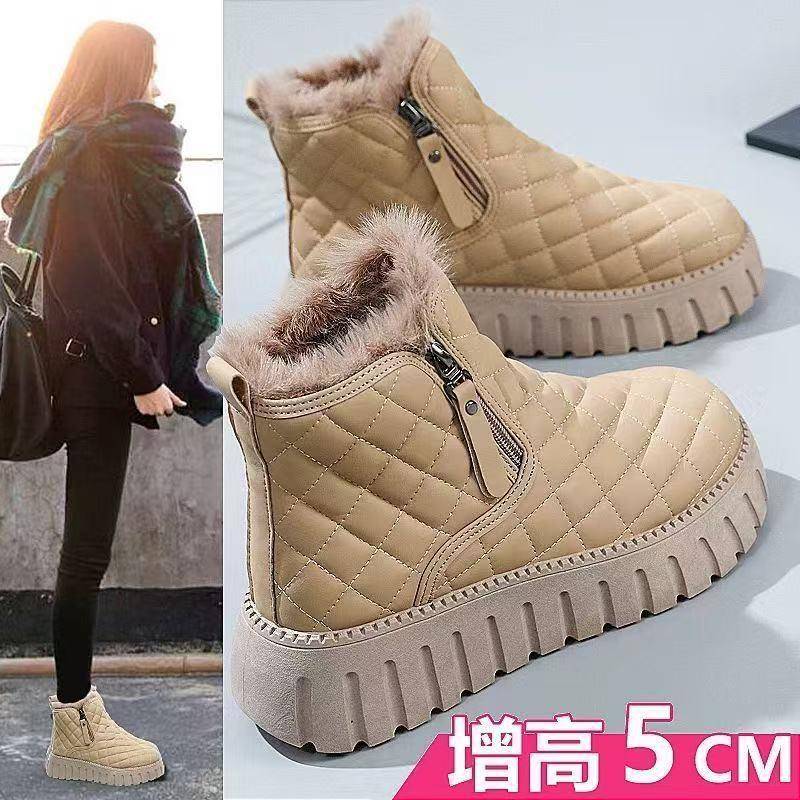 雪地靴女2025新款冬季加绒加厚马丁靴子短靴女鞋百搭防滑学生棉鞋