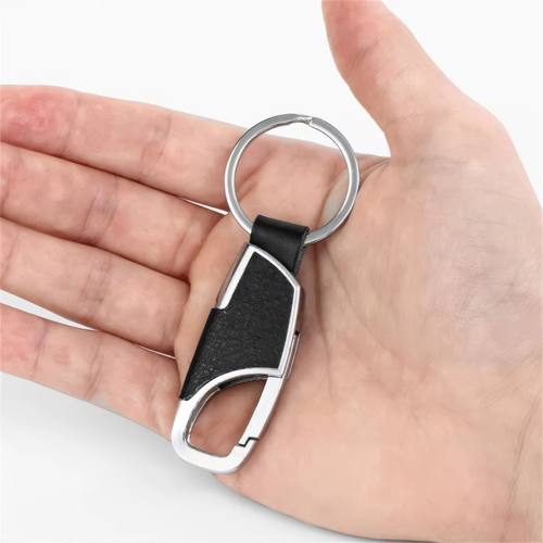 1/2 Car Keychain Black, Durable Metal, Simple Keychain, Suit