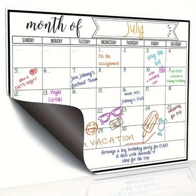 Magnetic Fridge Calendar & Planner,Strong Magnet Backing,Smo