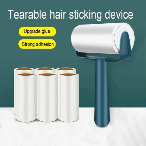 1pc New Tearable Roll Paper Sticky Roller Brush Plush Razor