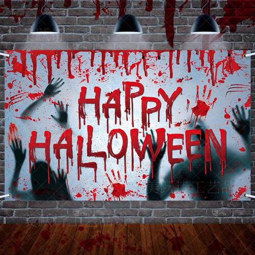 Halloween decoration background cloth blood hand cloth万圣节