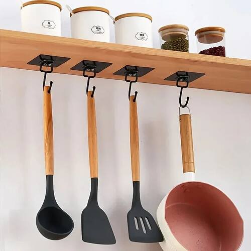 5 pcs Heavy Duty Adhesive Wall Hooks - No Drilling, Easy to