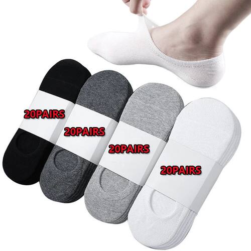 5/10/20 Pairs Invisible Socks Men Boat Socks Winter Silicone