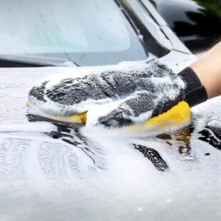 Washing Microfib Soft Car sided Fleece Double Thicken Gloves