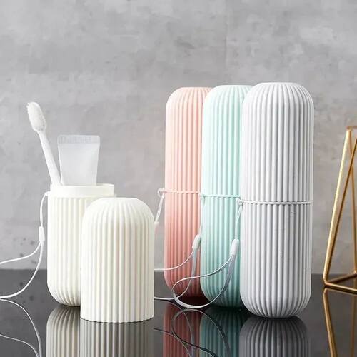 Portable Travel Toothbrush Toothpaste Storage Box, Reusable,