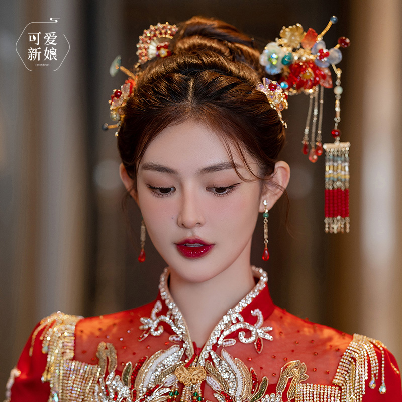 可爱新娘中式秀禾头饰