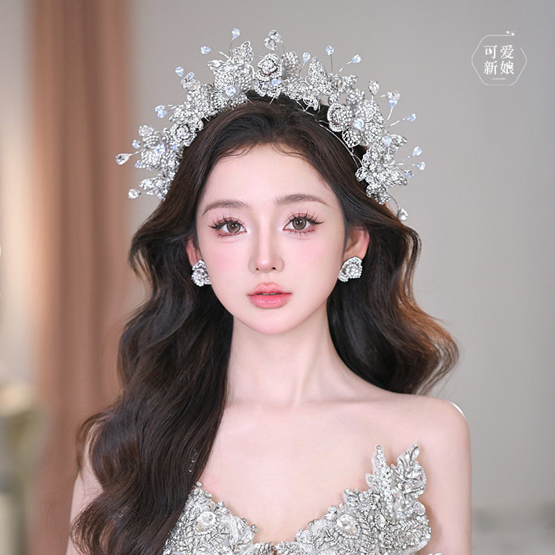 新娘甜美百搭蝴蝶公主皇冠头饰
