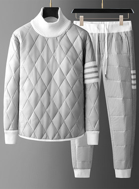 潮牌休闲羽绒棉服套装男冬季保暖