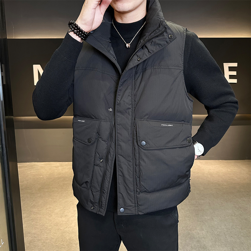 潮牌羽绒马甲男秋冬季加厚保暖