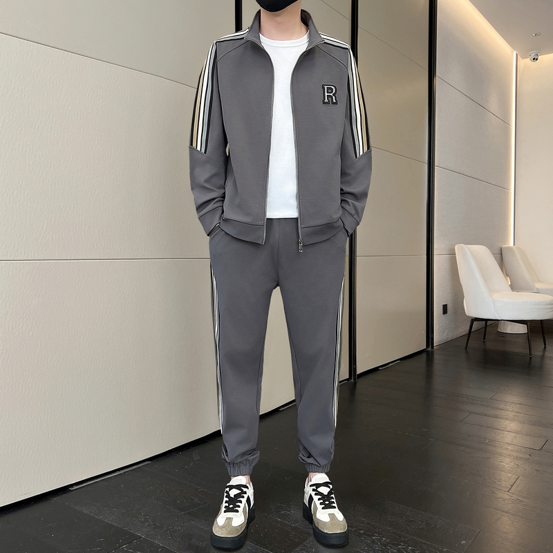 潮牌休闲运动套装男士春